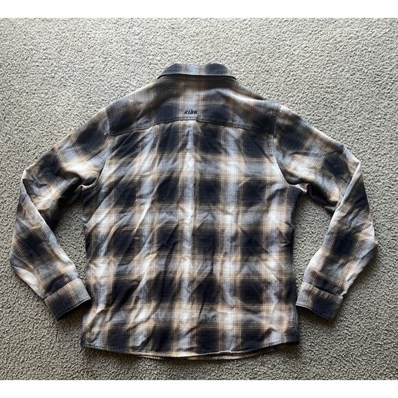 Kuhl The Law Flannel Shirt Brown Plaid Long Sleeve Button Down Men's Medium READ - Picture 7 of 9